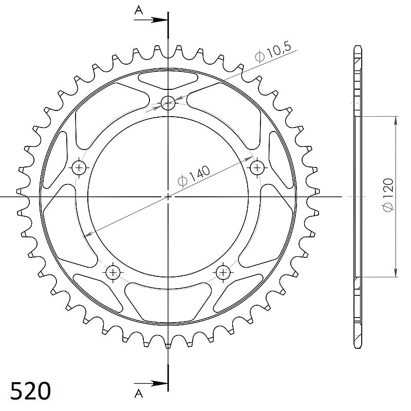 CORONA SUPERSPROX ACERO TRIUMPH 520 X 43  - RFE1793X43BLK
