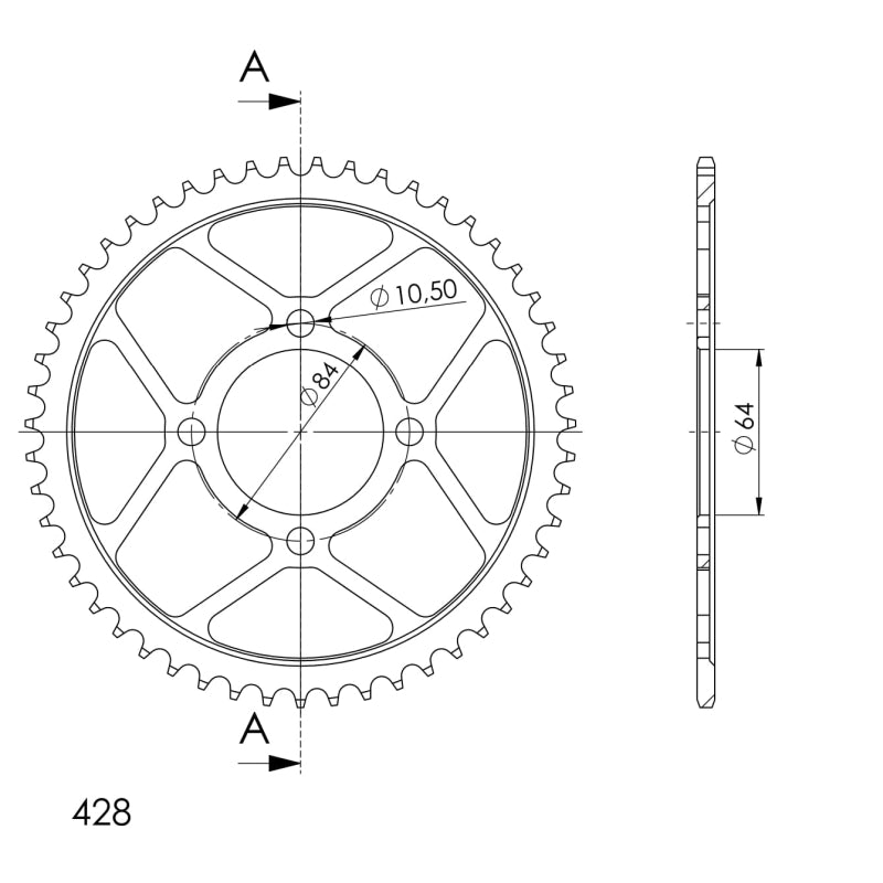 CORONA SUPERSPROX ACERO SUZUKI 428 X 51  - RFE1796X51BLK