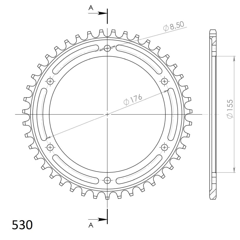 CORONA SUPERSPROX ACERO TRIUMPH 530 X 42  - RFE2011X42BLK