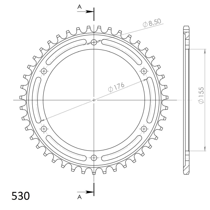 CORONA SUPERSPROX ACERO TRIUMPH 530 X 43  - RFE2011X43BLK