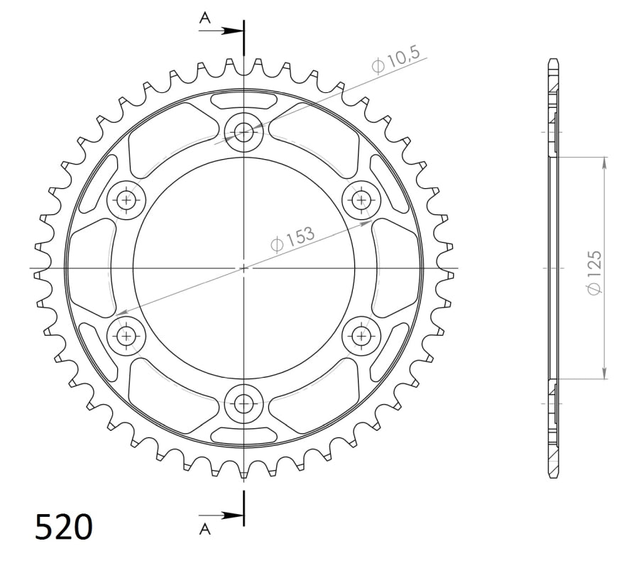 CORONA SUPERSPROX ACERO HONDA 520 X 45  - RFE301X45BLK