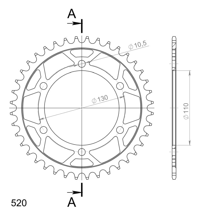 CORONA SUPERSPROX ACERO KAWASAKI 520 X 40  - RFE486X40BLK
