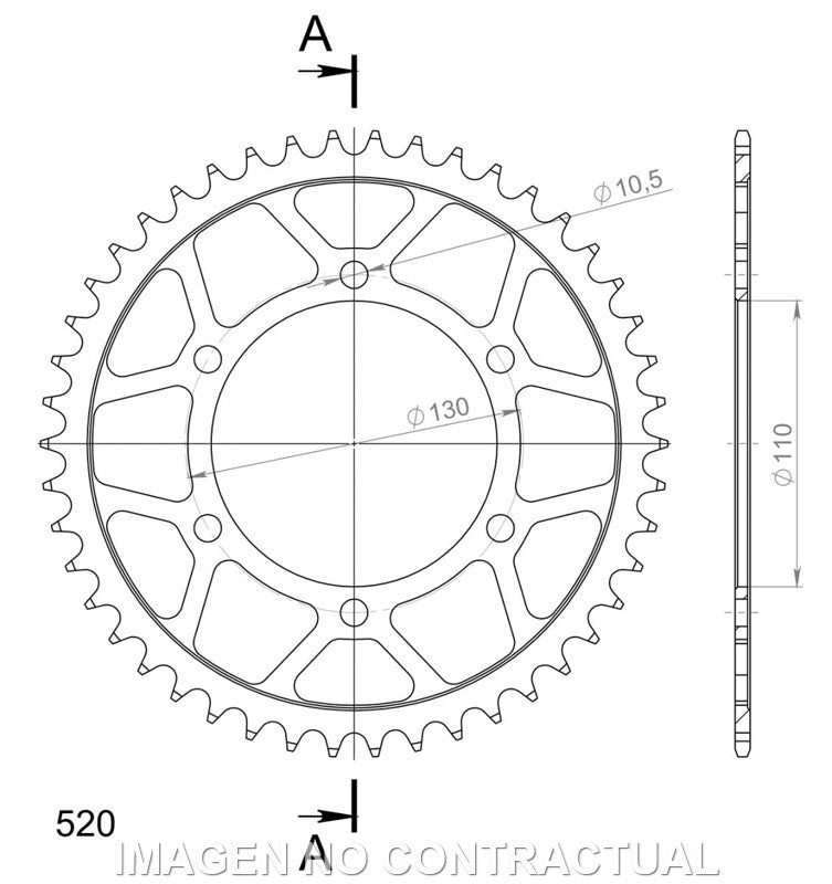 CORONA SUPERSPROX ACERO KAWASAKI 520 X 46  - RFE486X46BLK