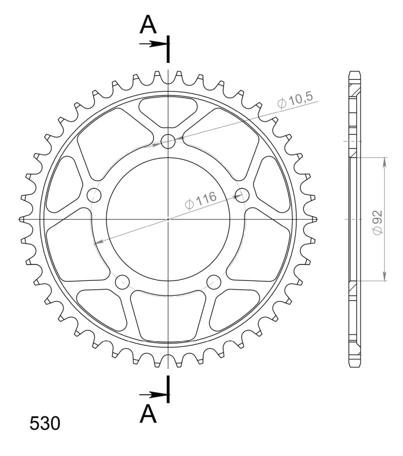 CORONA SUPERSPROX ACERO KAWASAKI 530 X 42  - RFE489X42BLK