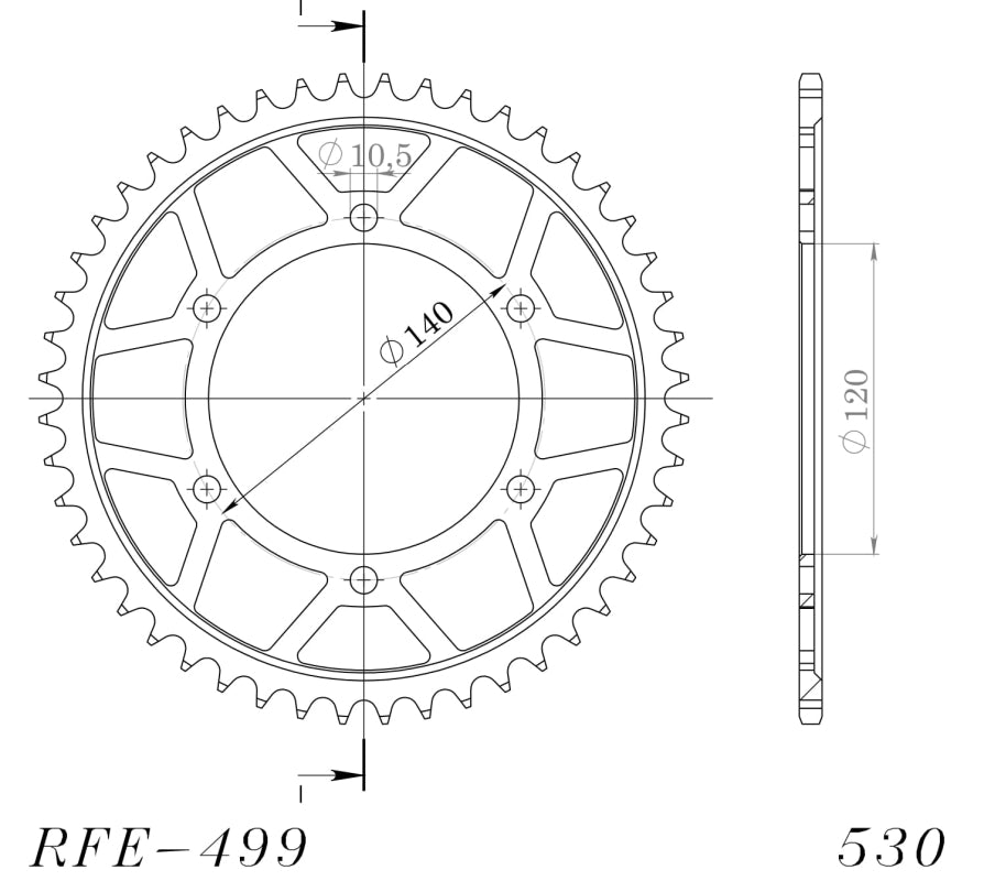 CORONA SUPERSPROX ACERO KAWASAKI - SUZUKI 530 X 48  - RFE499X48BLK