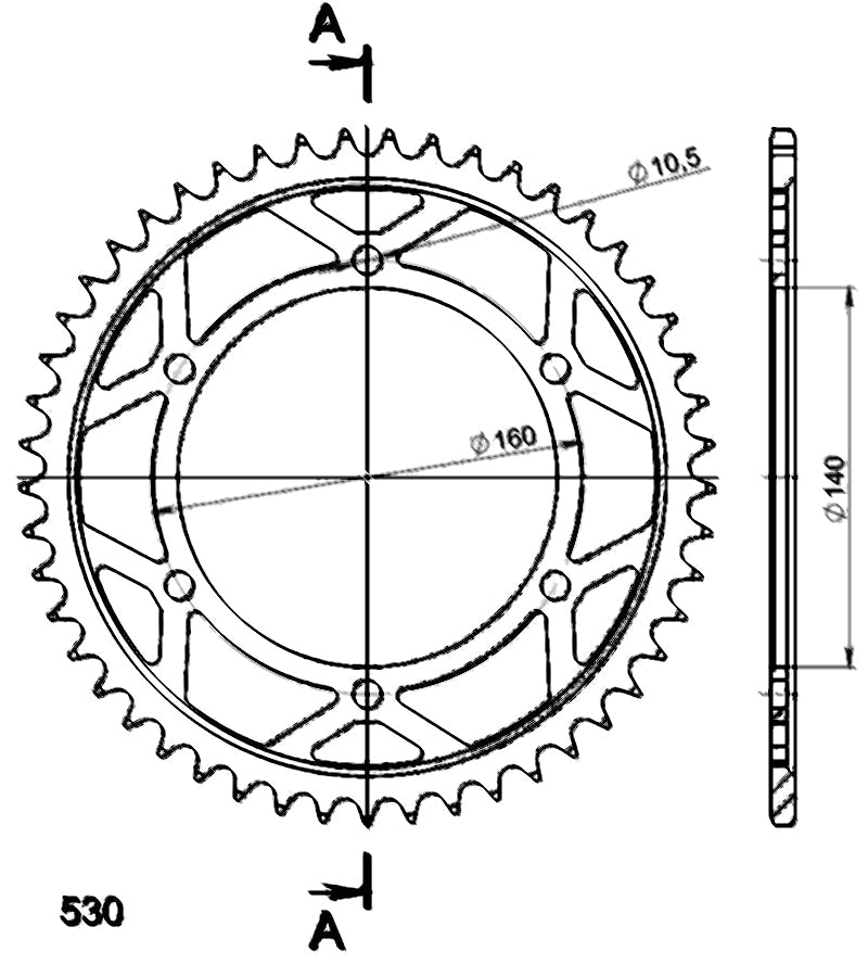 CORONA SUPERSPROX ACERO KAWASAKI 530 X 49  - RFE502X49BLK