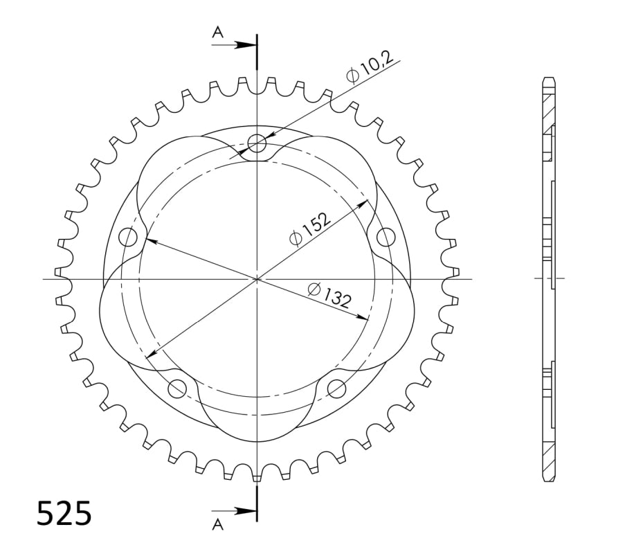 CORONA SUPERSPROX ACERO MV AGUSTA 525 X 43  - RFE614X43BLK