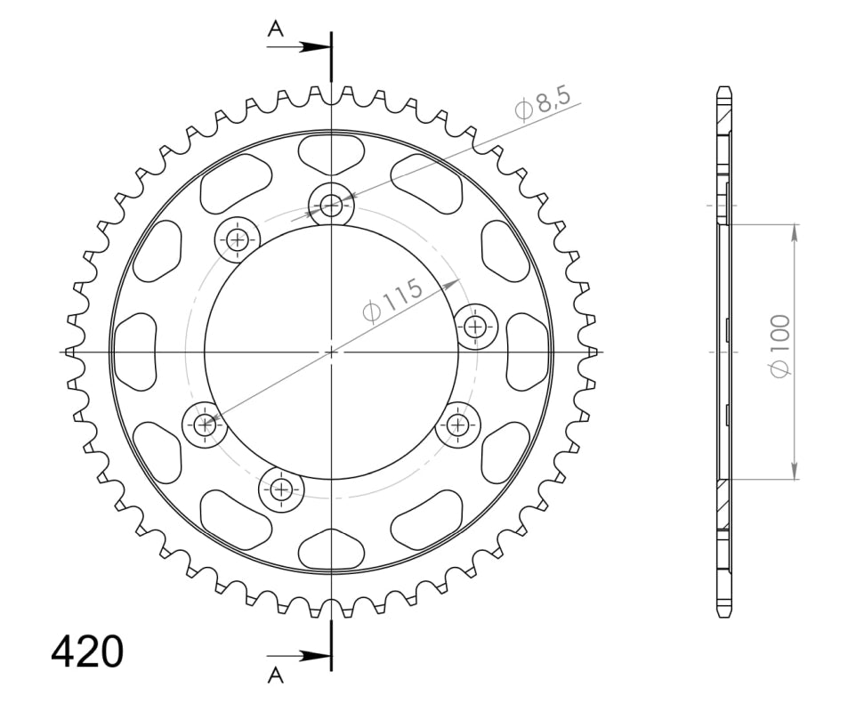 CORONA SUPERSPROX ACERO BETA 420 X 50  - RFE6615X50BLK