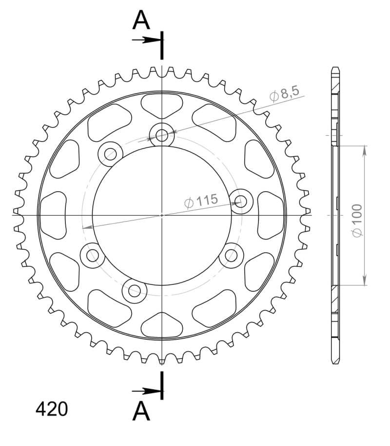 CORONA SUPERSPROX ACERO APRILIA 420 X 51  - RFE6615X51BLK