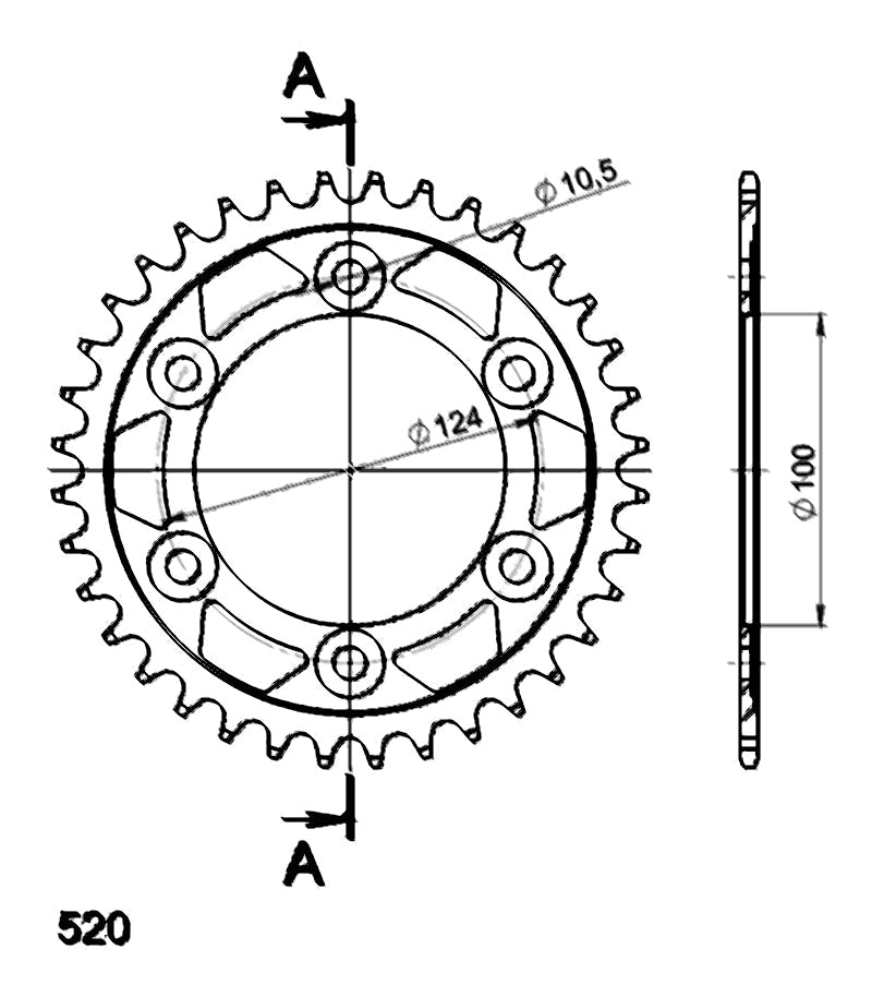 CORONA SUPERSPROX ACERO DUCATI 520 X 36  - RFE735X36BLK