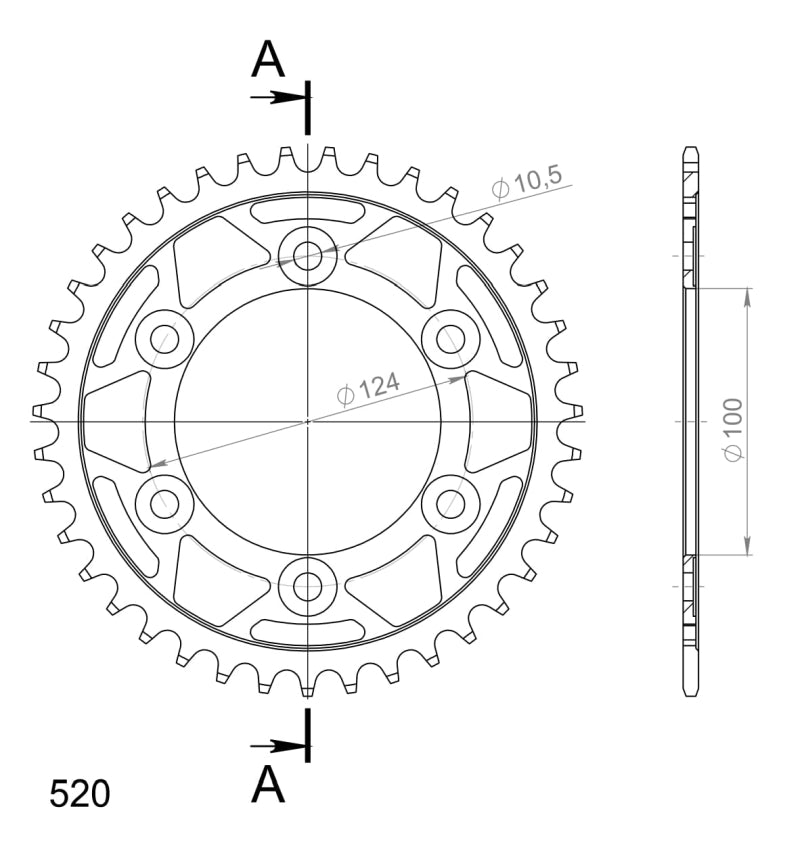 CORONA SUPERSPROX ACERO DUCATI 520 X 39  - RFE735X39BLK