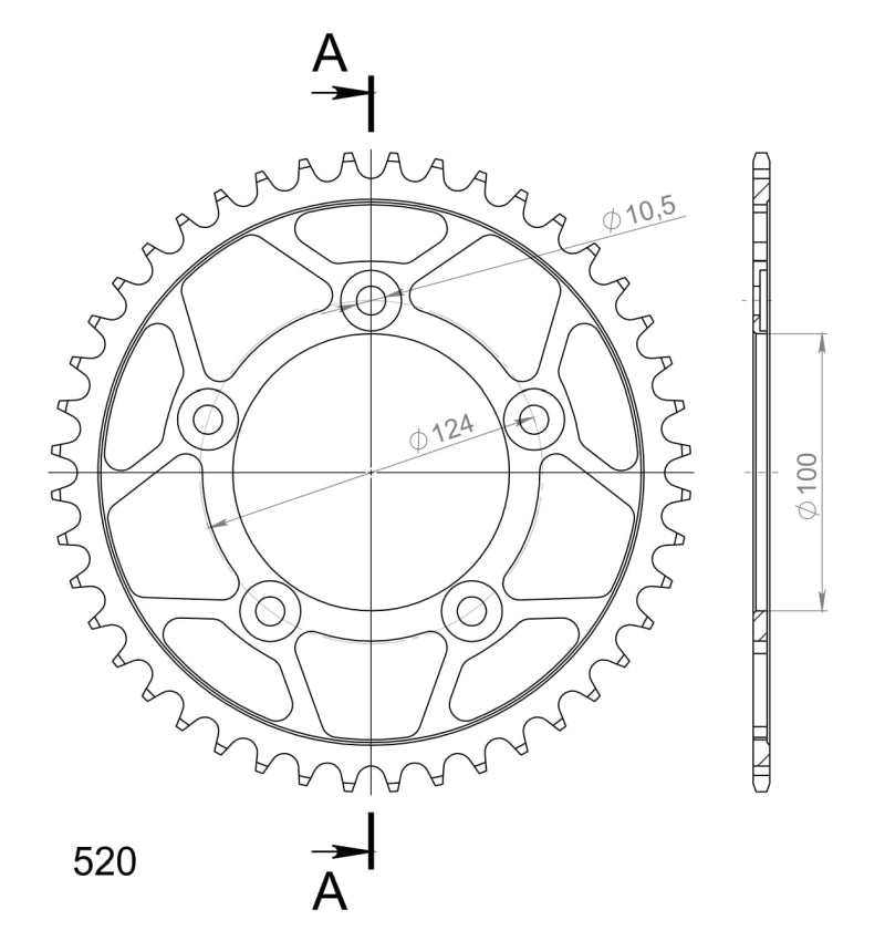 CORONA SUPERSPROX ACERO DUCATI 520 X 43  - RFE743X43BLK