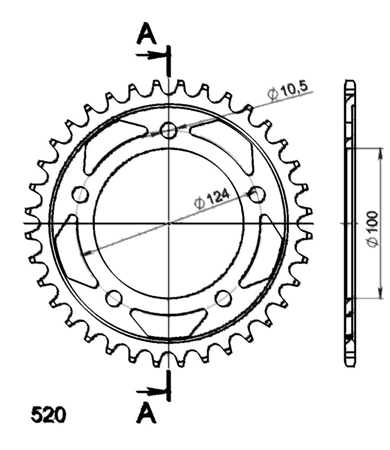 CORONA SUPERSPROX ACERO DUCATI 525 X 36  - RFE744X36BLK