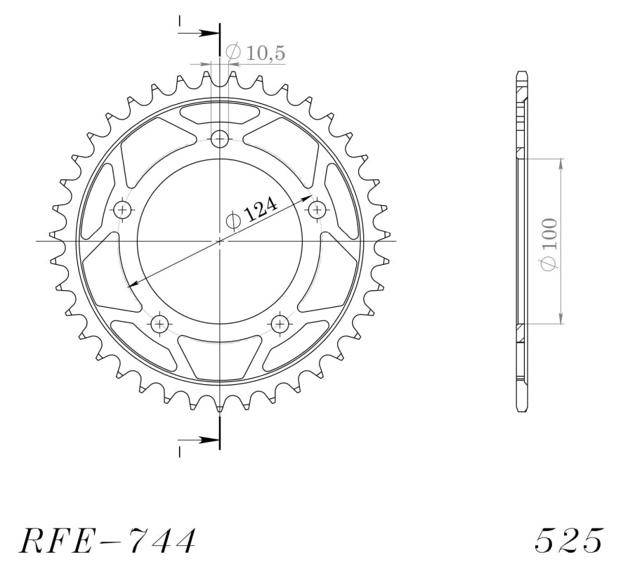 CORONA SUPERSPROX ACERO DUCATI 525 X 39  - RFE744X39BLK