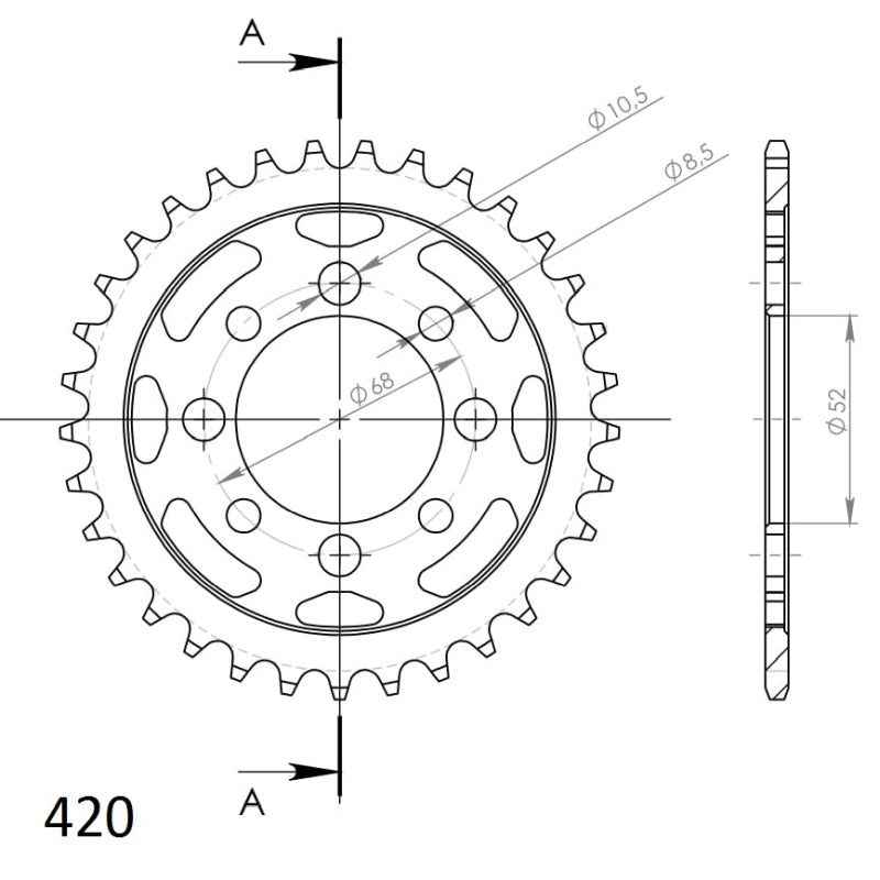 CORONA SUPERSPROX ACERO KAWASAKI - SUZUKI 420 X 33  - RFE801X33BLK