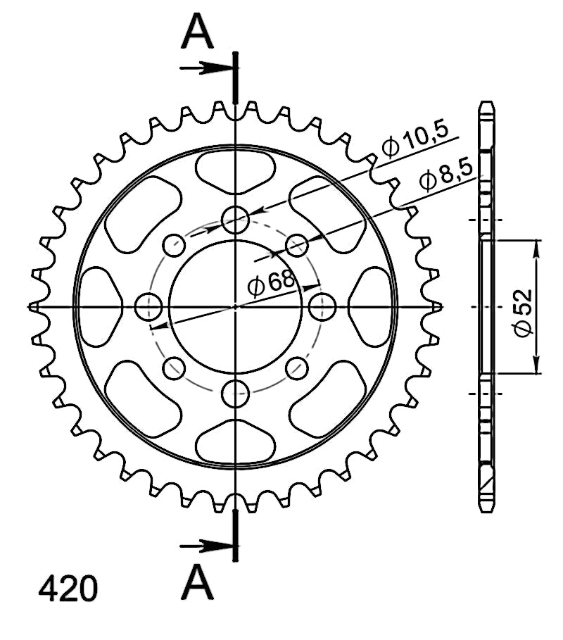 CORONA SUPERSPROX ACERO KAWASAKI 420 X 38  - RFE801X38BLK