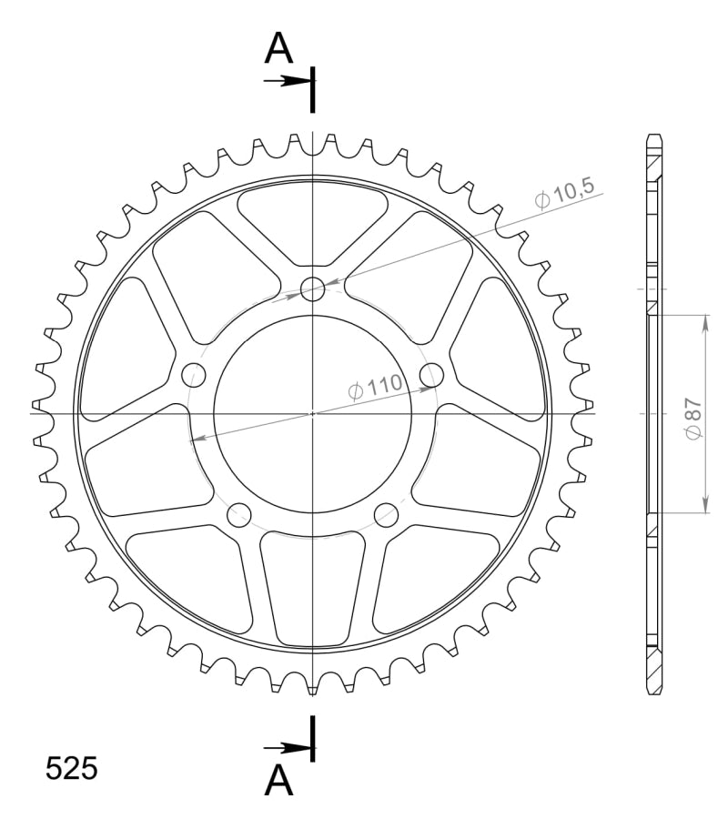CORONA SUPERSPROX ACERO SUZUKI 525 X 47  - RFE807X47BLK