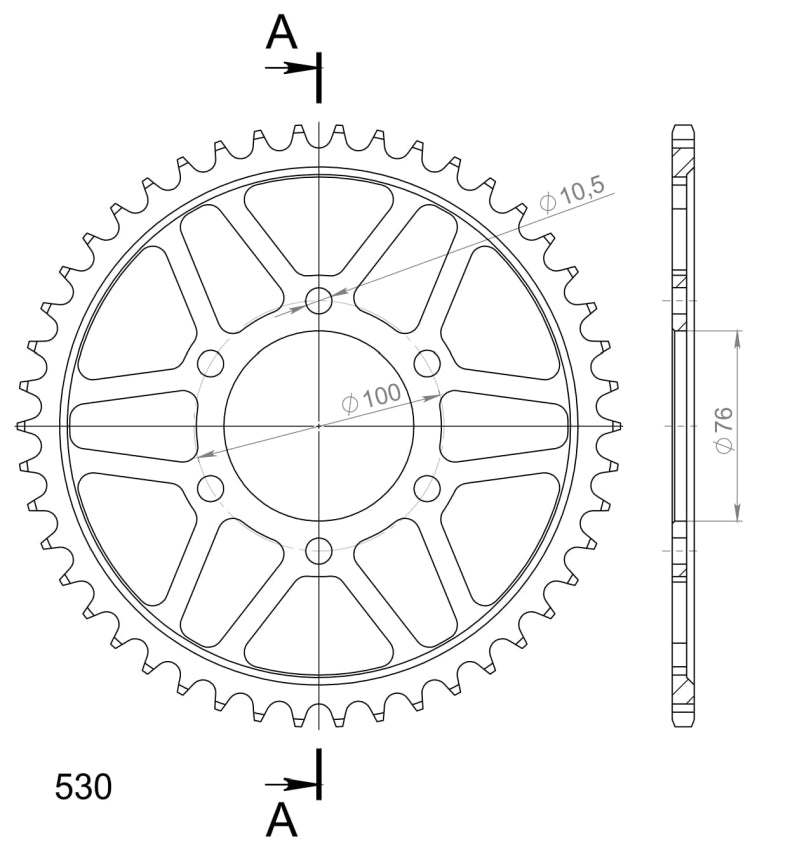 CORONA SUPERSPROX ACERO SUZUKI 530 X 46  - RFE816X46BLK