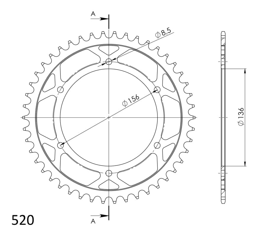 CORONA SUPERSPROX ACERO DERBI 520 X 46  - RFE817X46BLK