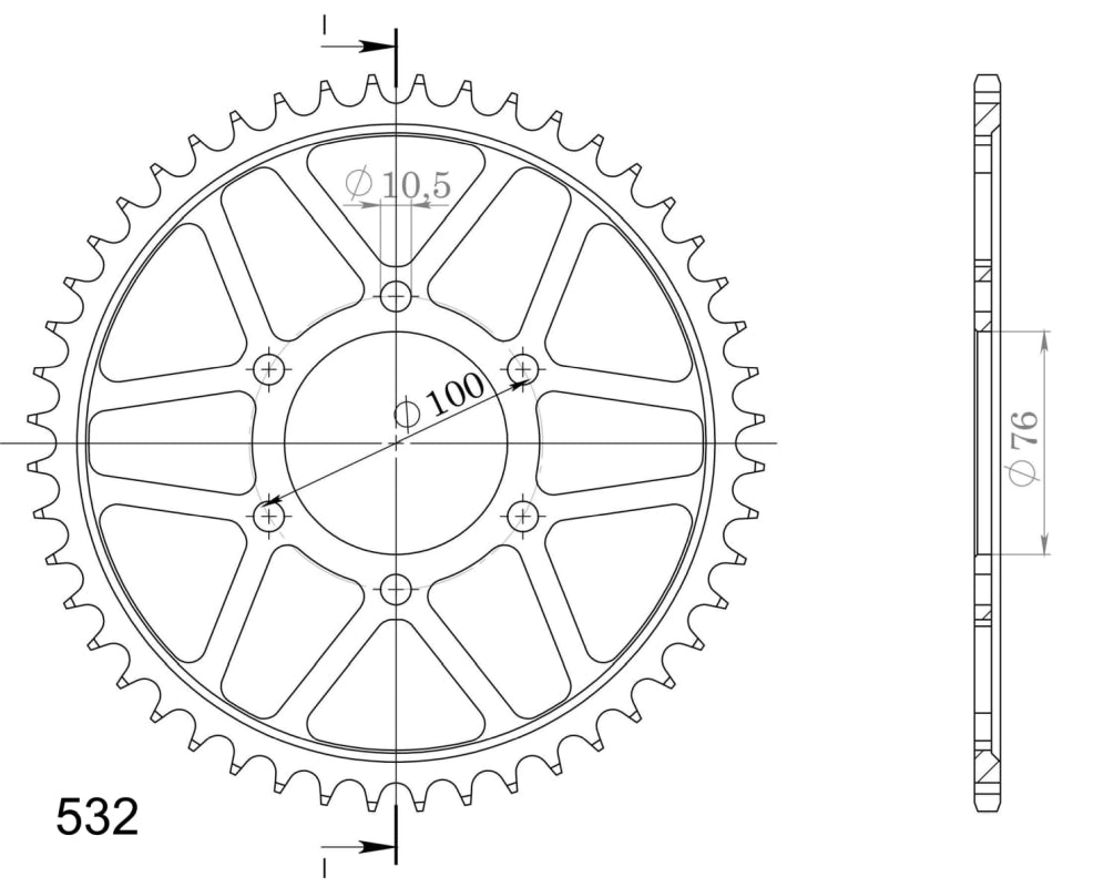 CORONA SUPERSPROX ACERO SUZUKI 532 X 48  - RFE827X48BLK