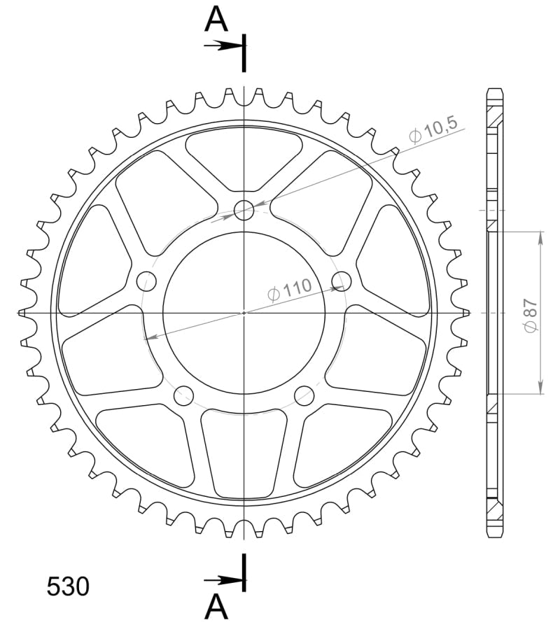 CORONA SUPERSPROX ACERO SUZUKI 530 X 46  - RFE829X46BLK