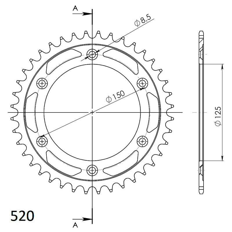 CORONA SUPERSPROX ACERO KTM 520 X 40  - RFE990X40BLK