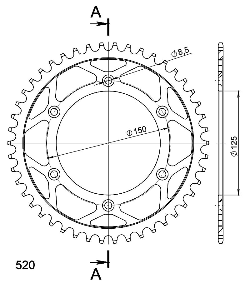 CORONA SUPERSPROX ACERO KTM 520 X 46  - RFE990X46BLK