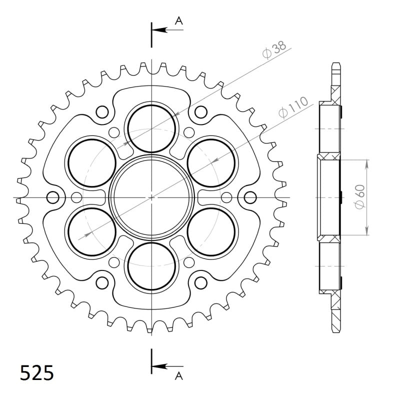 CORONA SUPERSPROX STEALTH NEGRA 525 DUCATI X 41  - RSA737525X41BLK