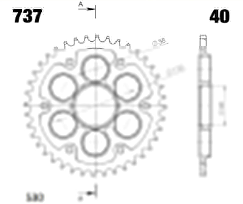 CORONA SUPERSPROX STEALTH ROJA DUCATI 530 X 40  - RSA737530X40RED