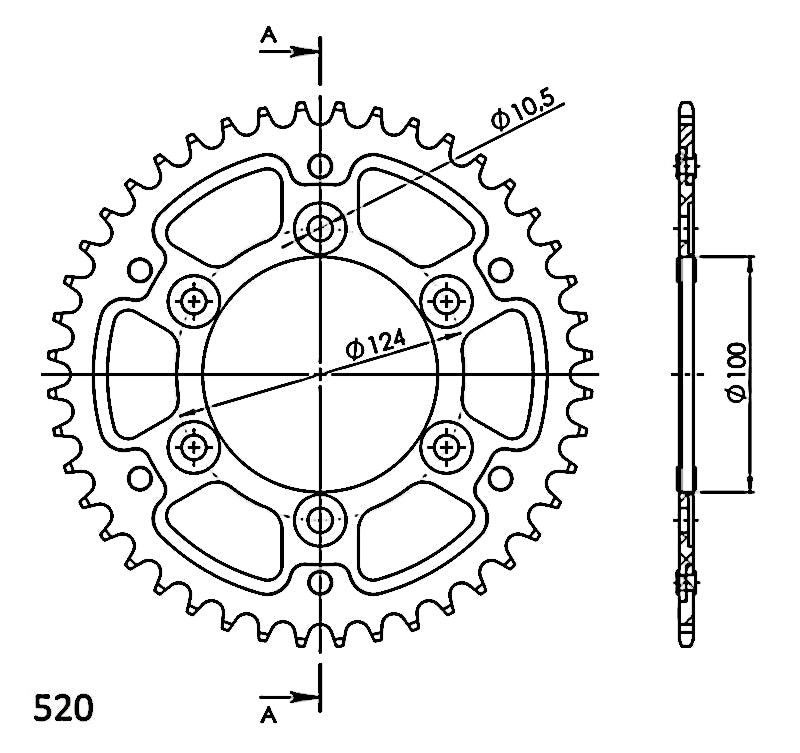 CORONA SUPERSPROX STEALTH NEGRA DUCATI 520 X 46  - RST735X46BLK