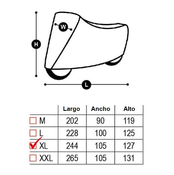 FUNDA PROTECTORA MOTO TOPLINE TALLA XL