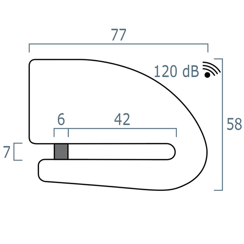 BLOQUEO DISCO XENA XX6 ALARMA Acero Inoxidable 6 mm