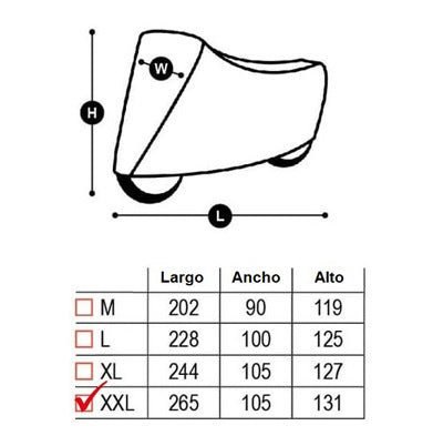 FUNDA PROTECTORA MOTO TOPLINE TALLA XXL