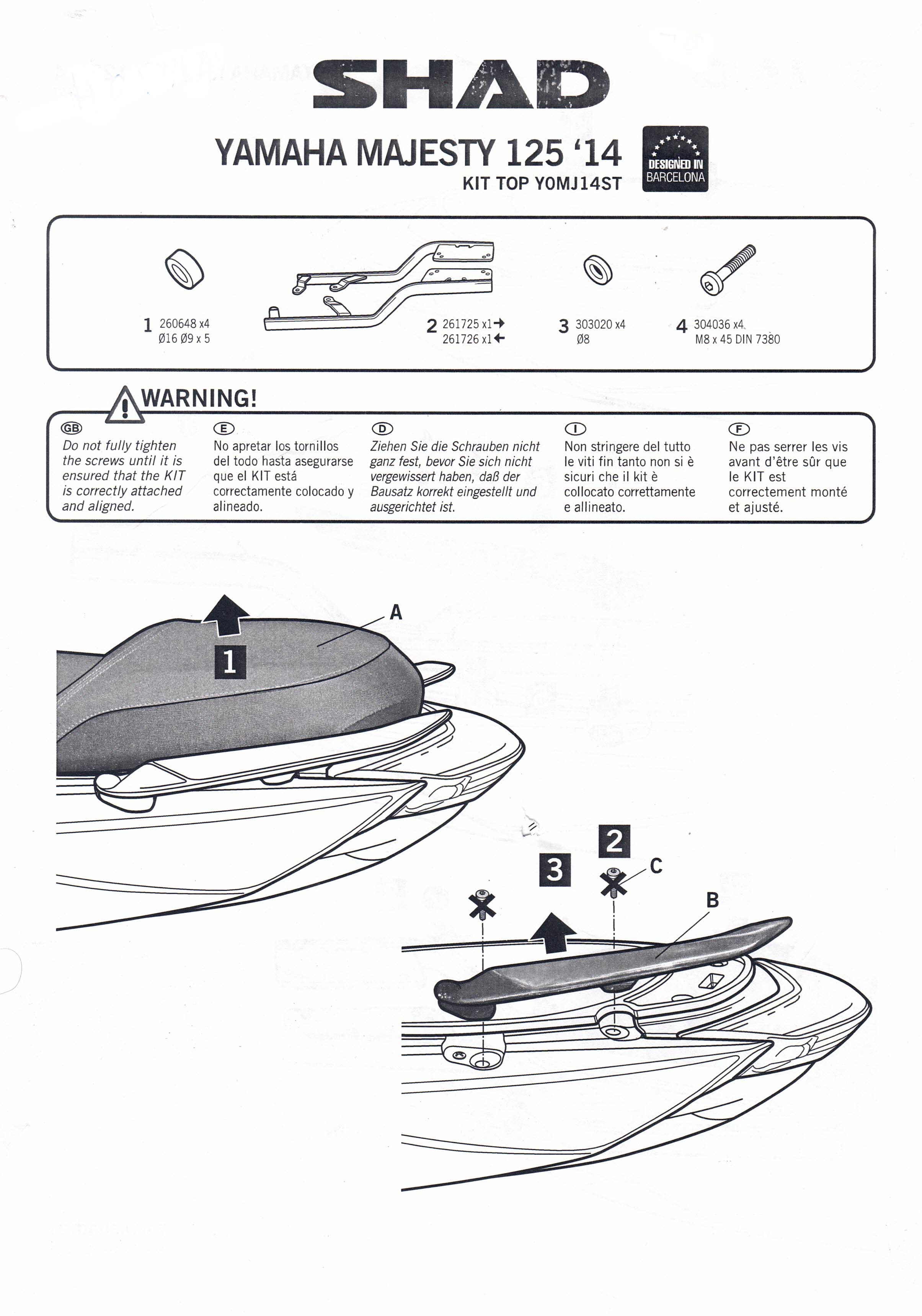 TOP MASTER SHAD YAMAHA MAJESTY 125 (14-15)