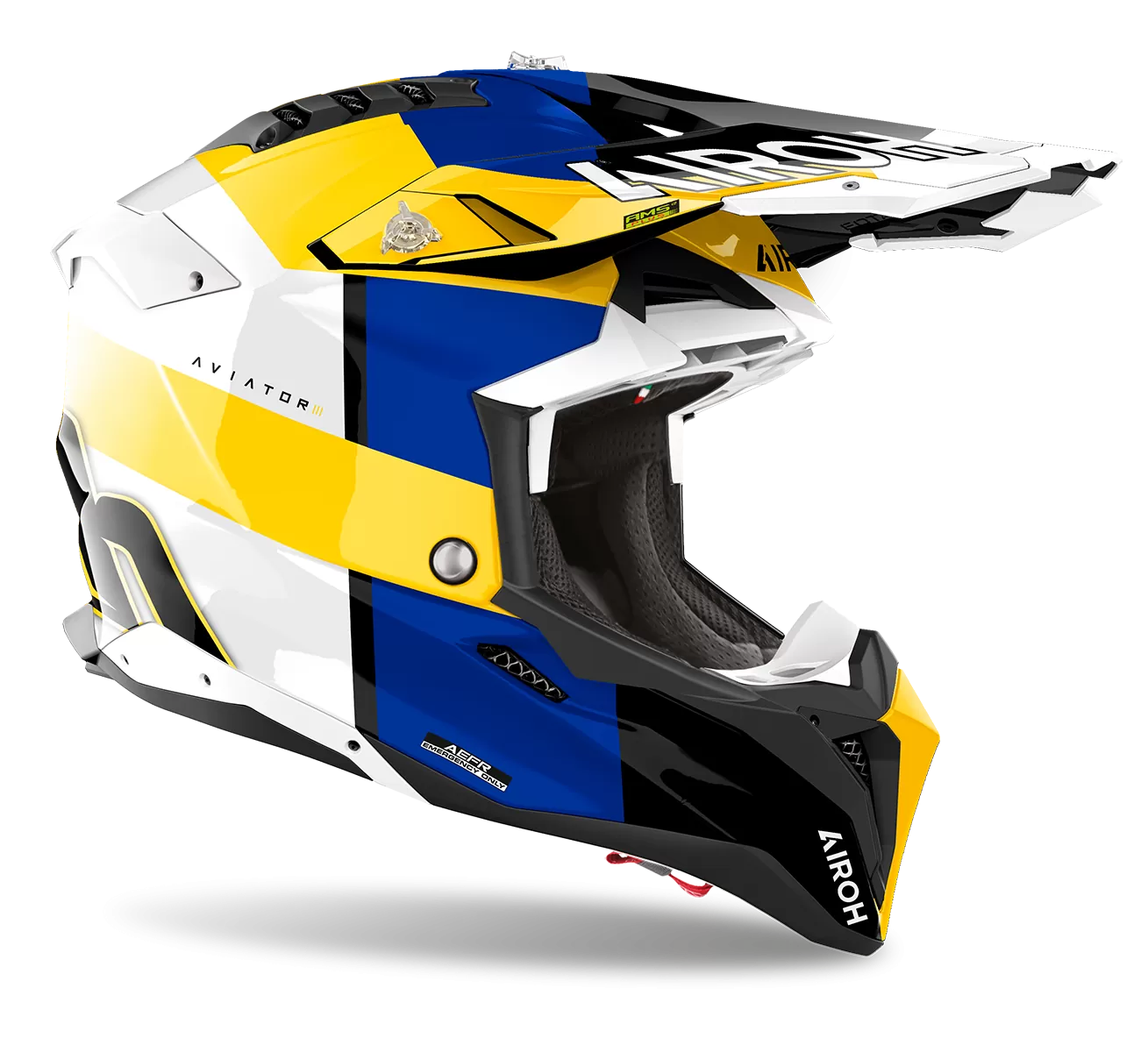 CASCO AIROH AVIATOR 3 MONARCH BLUE/YELLOW GLOSS