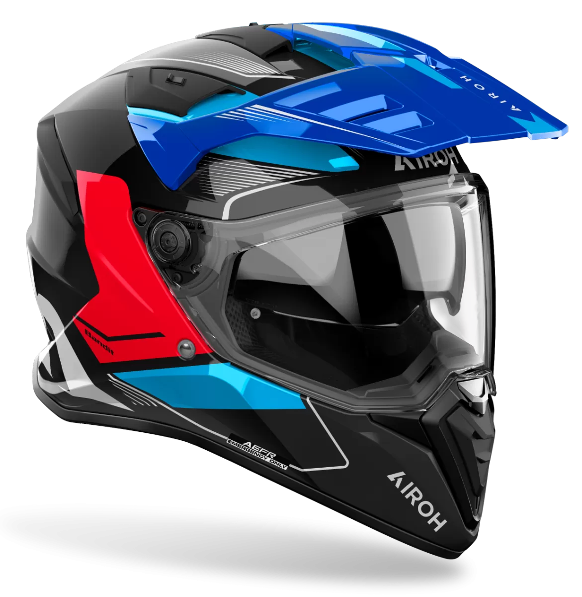 CASCO AIROH BANDIT TUNE BLUE/RED GLOSS