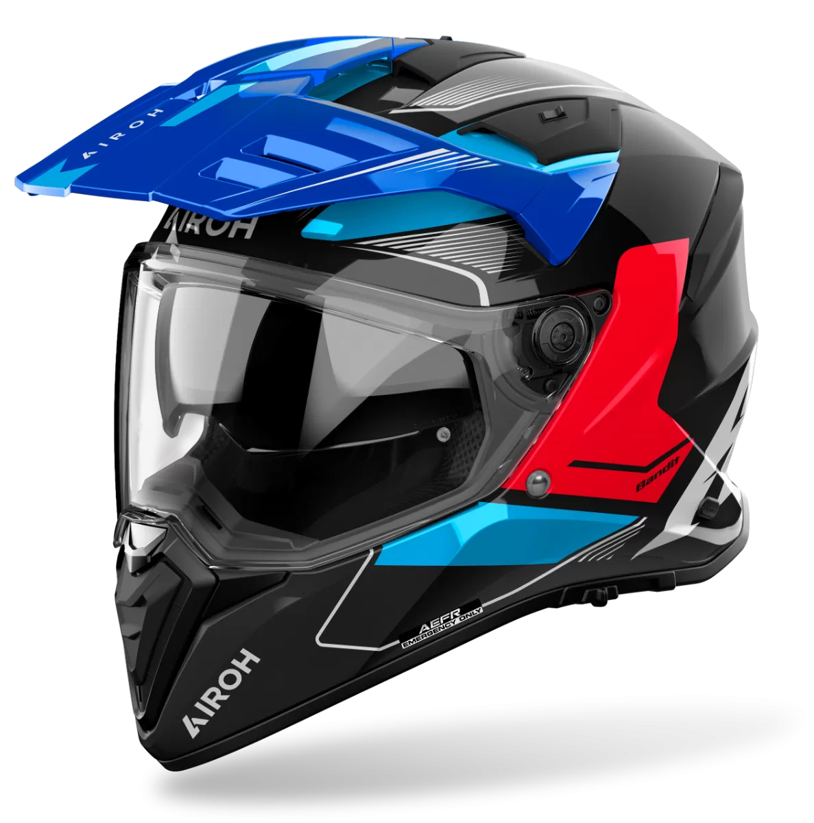 CASCO AIROH BANDIT TUNE BLUE/RED GLOSS