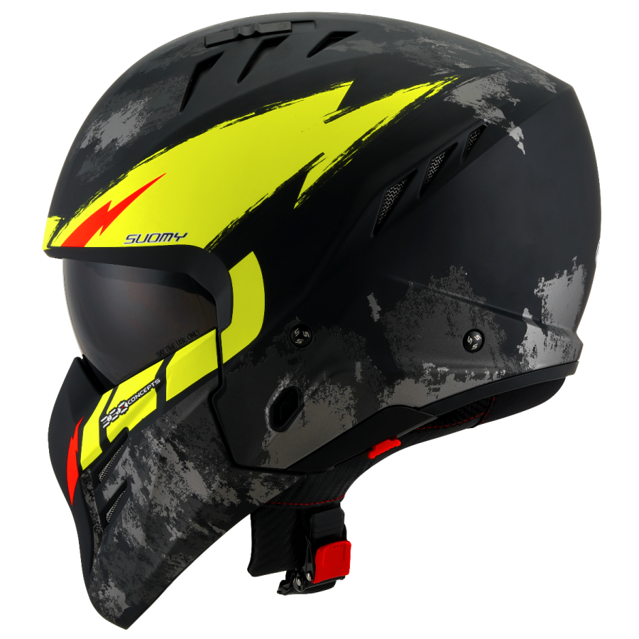 CASCO SUOMY ARMOR HI VOLT MATT BLACK/YELLOW E06