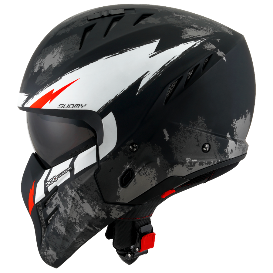 CASCO SUOMY ARMOR HI VOLT MATT BLACK/WHITE E06