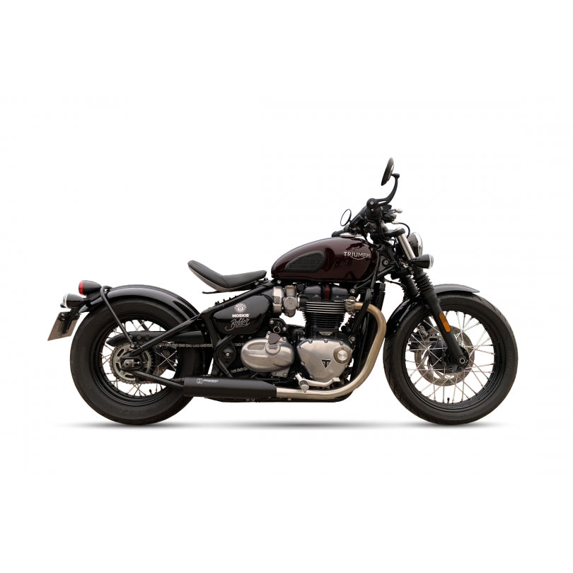 ESCAPE IXIL SLIP ON (LEFT MUFFLER) - IRONHEAD ROUND BLACK - TRIUMPH BOBBER 17-20 (DV01 DV01A)