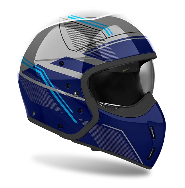 CASCO AIROH J110 SLIM BLUE GLOSS