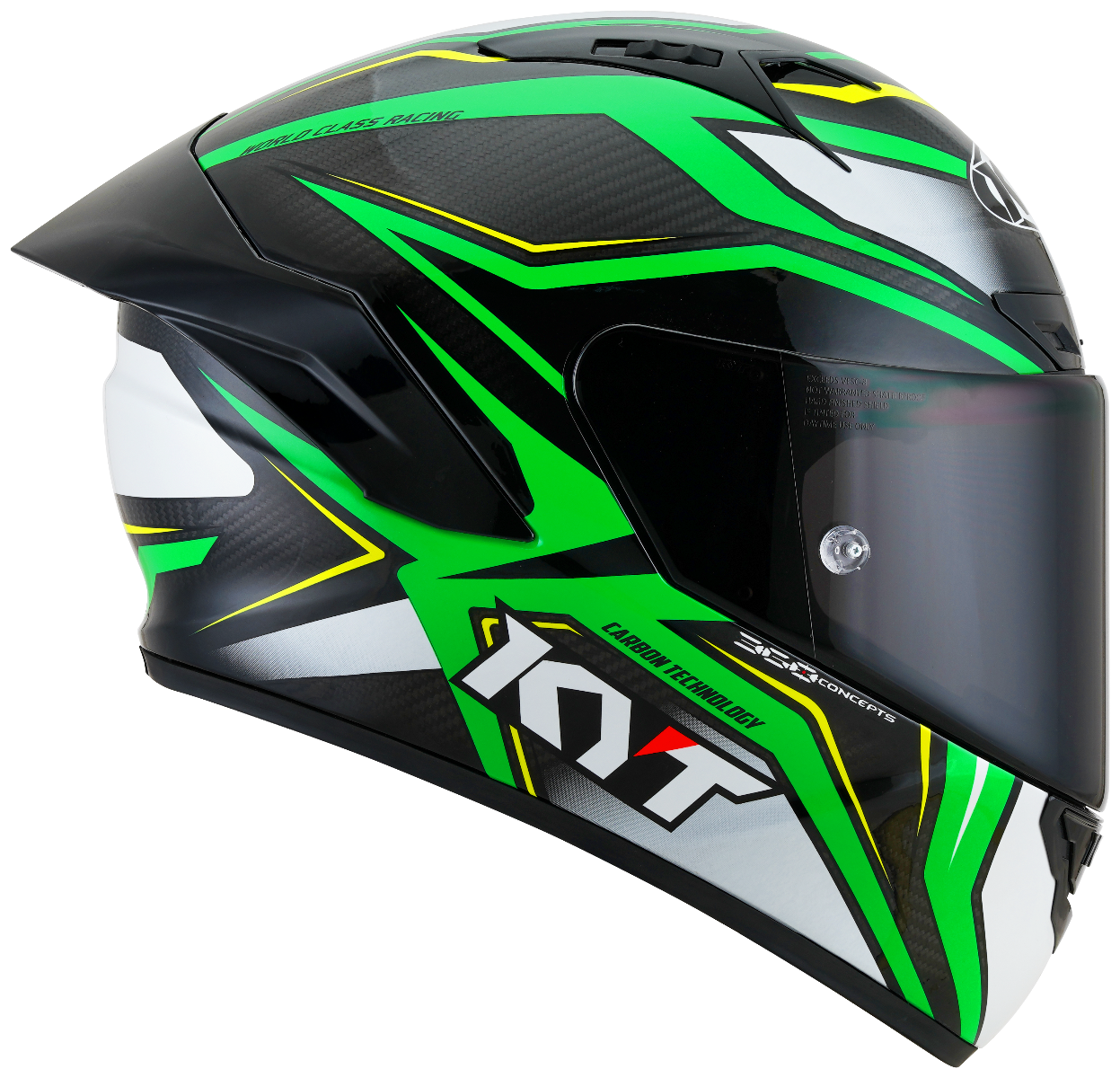 CASCO KYT NZ-RACE CARBON STRIDE GREEN FLUO
