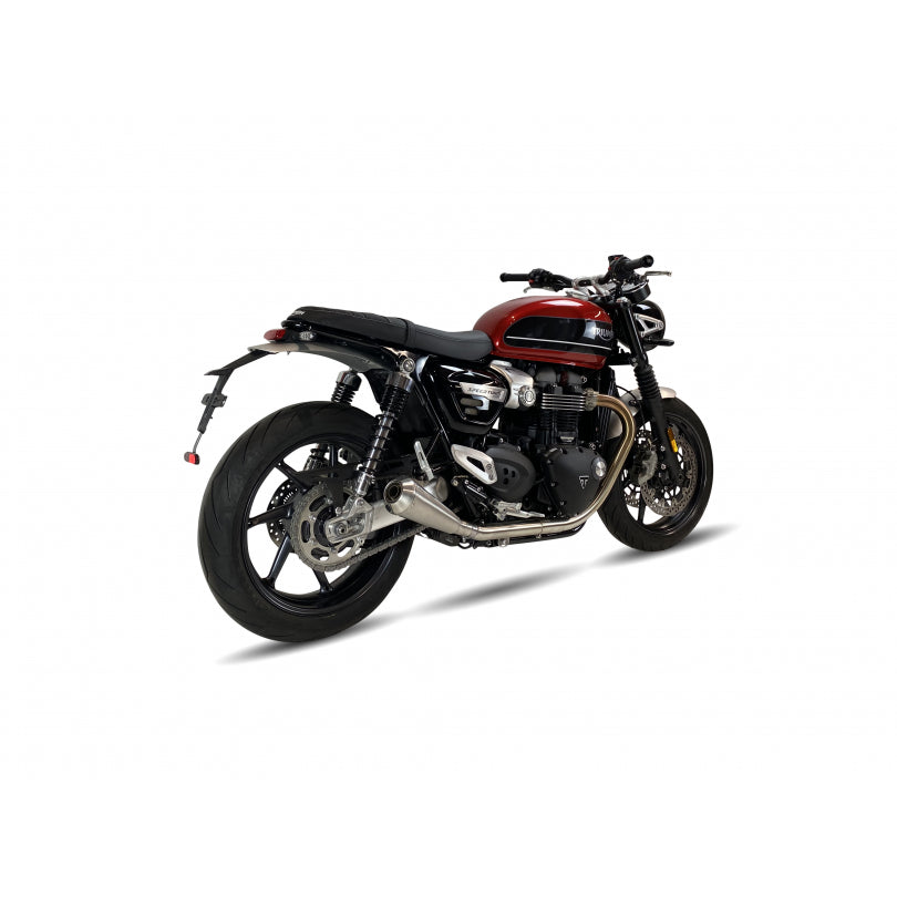 ESCAPE IXIL SLIP ON (LEFT MUFFLER) - IRONHEAD CONICAL MATT INOX - TRIUMPH SPEED TWIN 1200 21-23 (DD04)