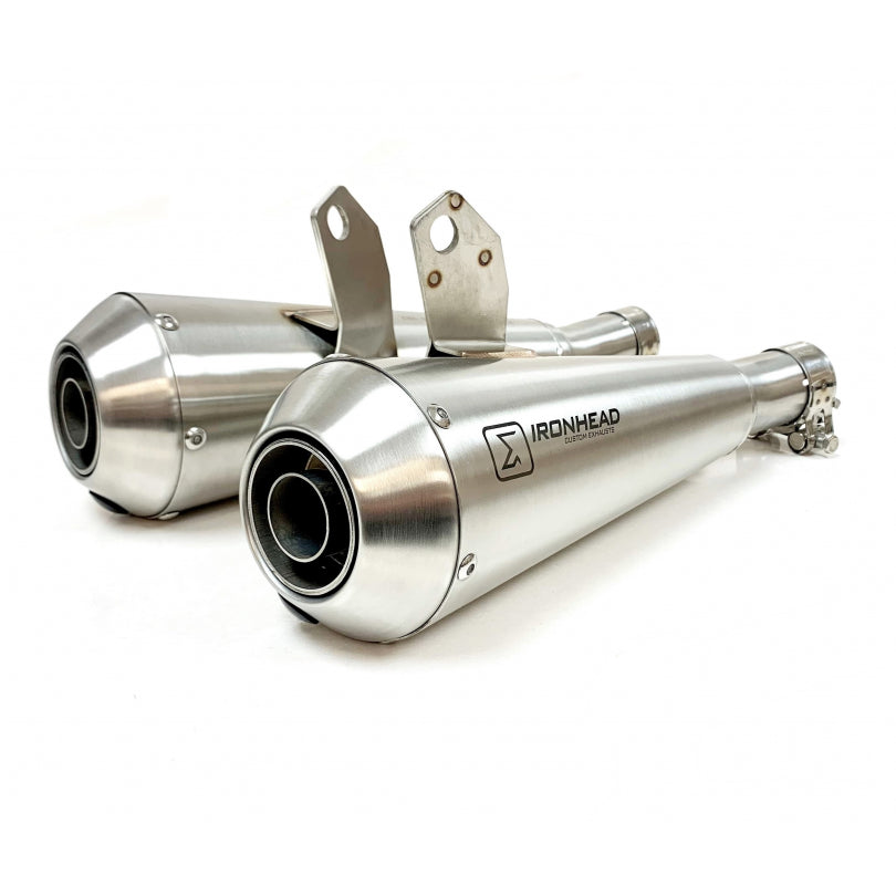 ESCAPE IXIL SLIP ON (LEFT MUFFLER) - IRONHEAD CONICAL MATT INOX - TRIUMPH STREET TWIN / SPEED TWIN 900 16-22 (DP01)