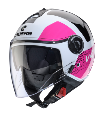 CASCO CABERG RIVIERA V4X ALPHA WHITE/FUCHSIA/BLACK