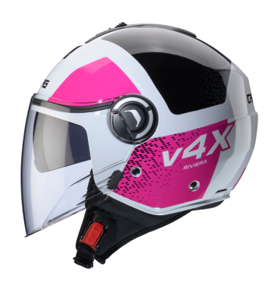 CASCO CABERG RIVIERA V4X ALPHA WHITE/FUCHSIA/BLACK