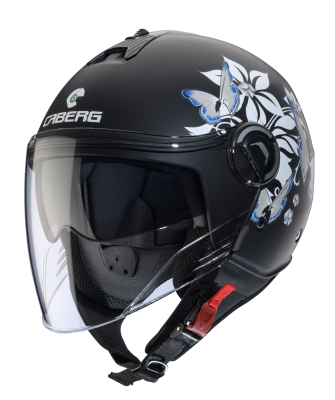 CASCO CABERG RIVIERA V4X MIA MATT BLACK/WHITE/GREY