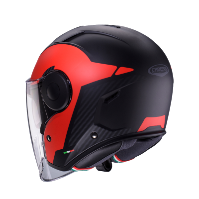 CASCO CABERG MILANO MATT BLACK/RED