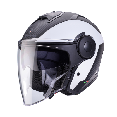 CASCO CABERG MILANO MATT BLACK/WHITE