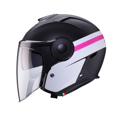 CASCO CABERG SOHO ZEPHYR MATT BLACK/WHITE/FUCHSIA